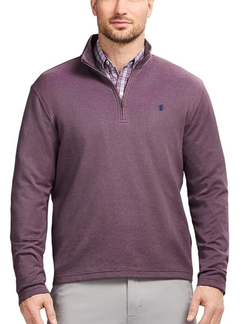 Izod Men's Feeder Stripe Quarter Zip Pullover New Size Medium